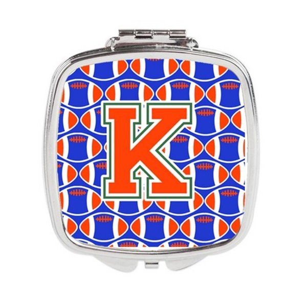 Carolines Treasures Letter K Football Green, Blue and Orange Compact Mirror CJ1083-KSCM